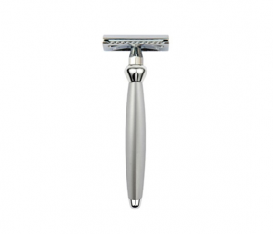 Edwin Jagger – Bulbous Satin Chrome DE Razor & 5 Free Feather Blades ...