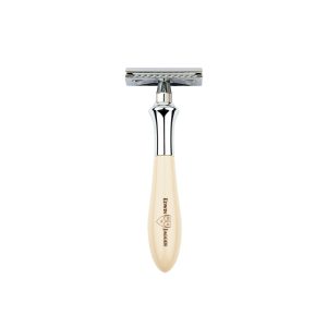 Edwin Jagger - Plaza Imitation Ivory DE Razor & 5 Free Feather Blades