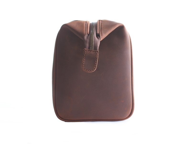 Classic Blade Genuine Leather Toiletry Bag - Green Lining - Image 7