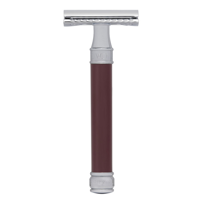 Edwin Jagger - DE812 Long Burgundy DE Safety Razor (Closed Comb)