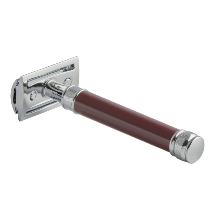 Edwin Jagger - DE812 Long Burgundy DE Safety Razor (Closed Comb) - Image 2